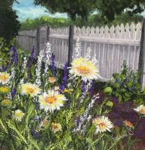 Flowers out the Front pastel painting by Jeanne Cotter. SOLD. 
