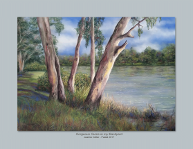 Brisbane River, Westlake pastel painting by Jeanne Cotter. NFS